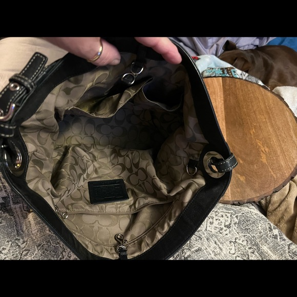 Coach Black Pebble Leather Hobo - Picture 9 of 13